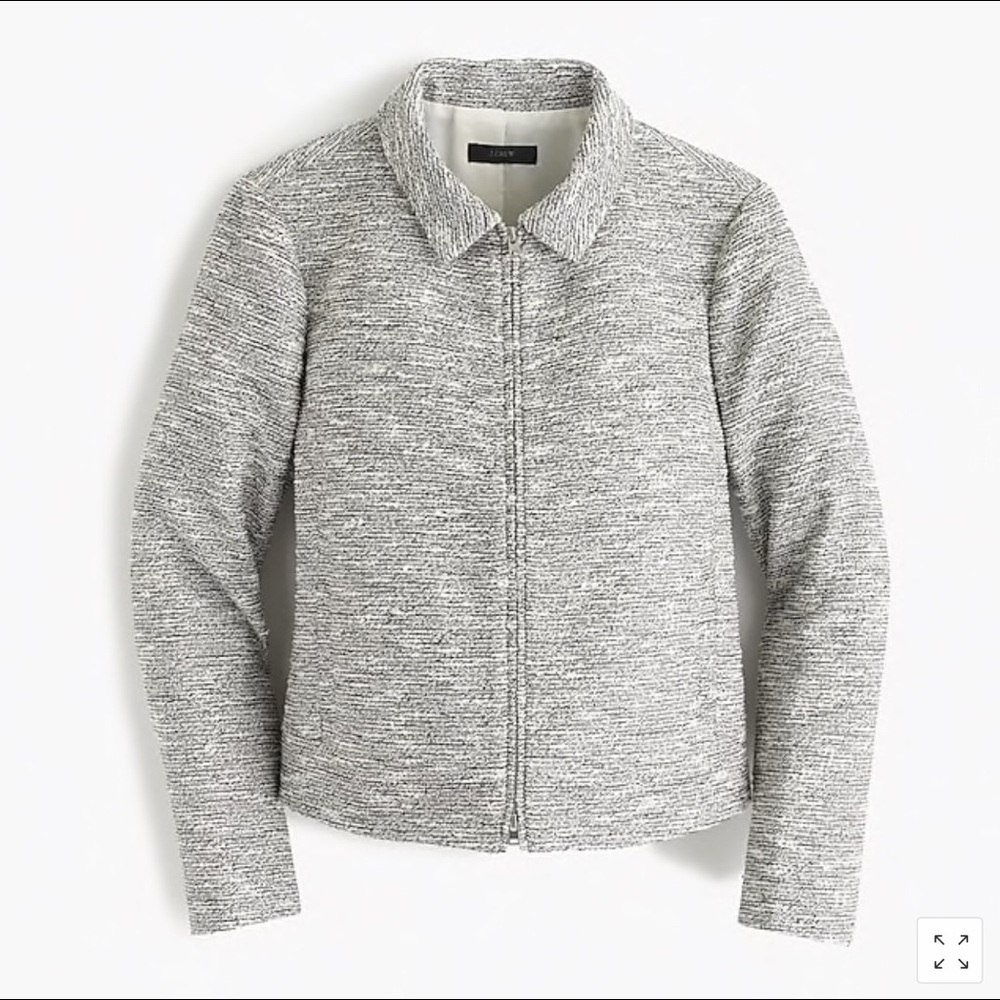 Jcrew zip jacket (black and white tweed) - size 2